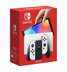Nintendo Switch OLED Model Console White Joy-Con Dock Grip + Blue/Yellow Joy-Con