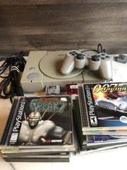 Bundle Sony PlayStation 1 PS1 Console w/ 12 Games Controller & 2Memory TESTED