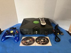 Xbox Original Console Bundle Controller Power/AV Cables Cleaned Tested. Works