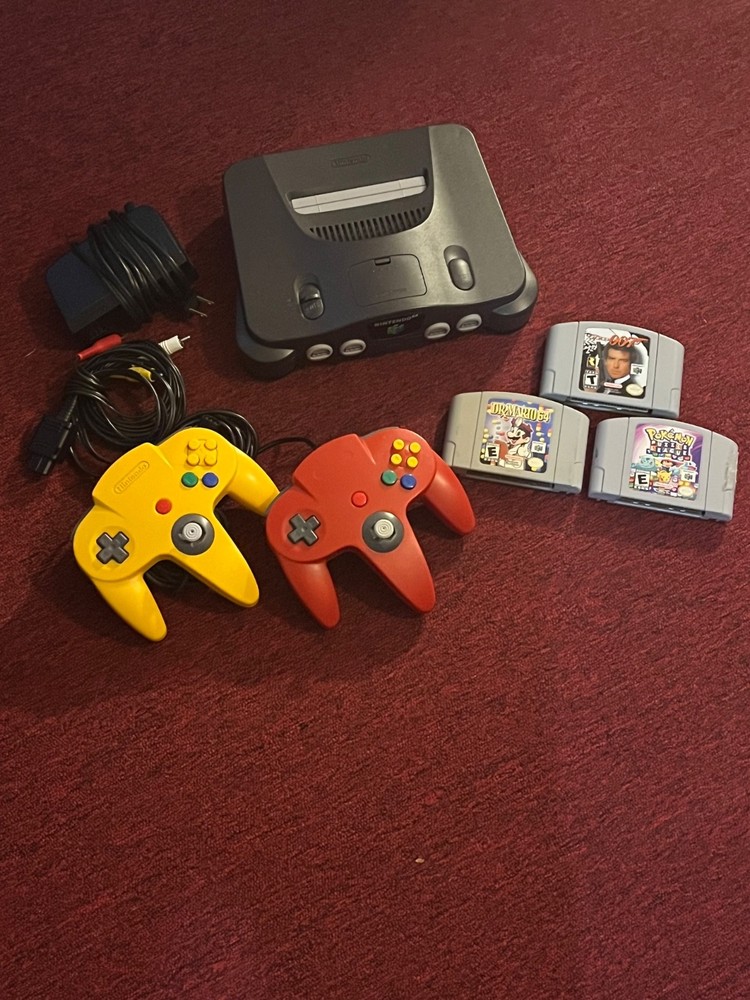 Nintendo 64 Console Lot (Games, Controllers, Cables, Jumper Pack) Tested Works