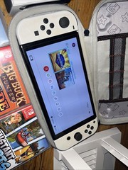 Nintendo Switch White OLED Bundle – 9 Games – Dock – Stand – Charger – HDMI