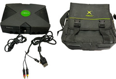 Original Microsoft Xbox OG Console w/CABLES & CARRY BAG (NO CONTROLLER)