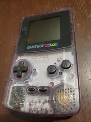 Nintendo Game Boy Color CGB-001 Clear Purple, GOOD, BUNDLE W/TETRIS, SEE PICS