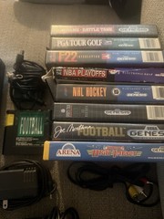 2 Sega Genesis Bundle MK-1631 – 2 Controllers – 9 Games – Tested, Working READ