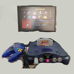 USA Nintendo N64 Console Systemv Clear Blue Shell Bundle W/Oem controller Cords