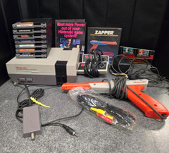 Nintendo NES Action Set Home Console – Complete no box with 7 games Tested Works