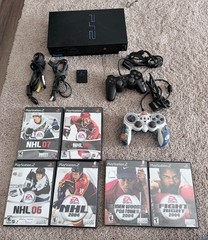 PS2 Console SCPH-35001 Fat Bundle with 6 Games, Memory Card & Cables
