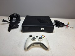 Microsoft Xbox 360 320GB Black Console w/ White Controller, Power/AV Cables