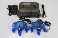 Nintendo 64 Clear Smoke Grey Console New Shell N64 Controller x2 AC AV Bundle