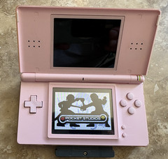 Nintendo DS Lite Handheld Console/Charger/Stylist USG001 Coral Pink TESTED/WORKS