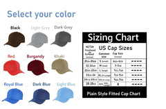 Plain Style Fitted Game Caps Select Color and Size See size chart in listing