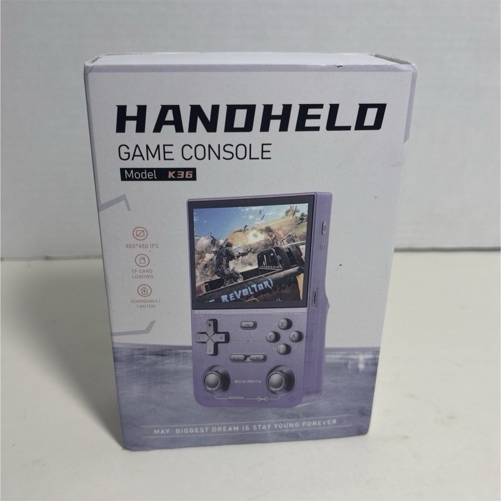 K36 Handheld Game Console Black 8GB USB IPS Screen 460×480 Rechargeable