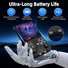 R36MAX 2 Retro Handheld Game Console, Large 4.5 Inch IPS HD Screen, Classic Game