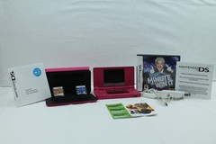 Nintendo DSi Console Pink Matte Bundle TWL-001 with 3 Games, Case, and Charger