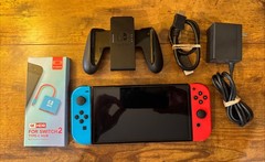 Nintendo Switch OLED 64GB Console Bundle Neon Red/Blue Joycons New 3p Dock Cords