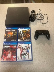 Sony PS4 Slim 1TB Console Bundle (8 Games, 1 Controller) TESTED & WORKS. CLEAN