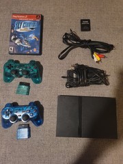 Sony PlayStation 2 Slim Power Cord with 2 Controllers And Sly Cooper
