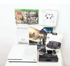 Microsoft Xbox One S 1TB Console – White- Model 1681- Bundle Games, Controller +