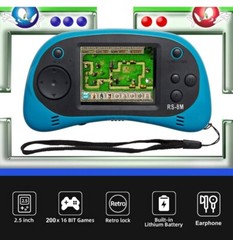 16 Bit Kids Handheld Games Built-In 220 HD Video Games, 2.5 Inch Portable