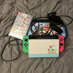 Nintendo Switch 32GB Console w/ Neon Green/Pink Joy-Con Dock Cables Case