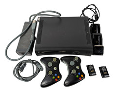 Xbox 360 Elite 120GB 2X Controllers Charging/ Docking Station All Cables