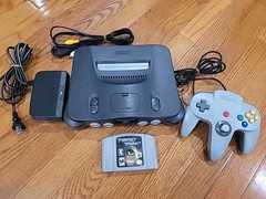 Nintendo 64 N64 Bundle, Perfect Dark, Jumper Pack, and an OEM Controller