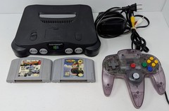 Nintendo 64 N64 Black Console Bundle w/ 2 Games – Wave Race – Tested!