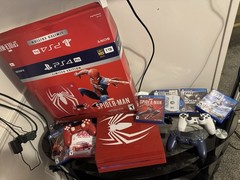 Sony PS4 Pro Spider-Man Limited Edition 1TB Red Bundle w/ Games FANTASTIC! Look!