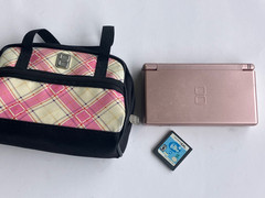 Metallic Rose Pink Nintendo DS Lite Console + Case + Game – No Stylus or Charger