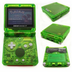 Nintendo Game Boy Advance GBA SP Transparent Clear Green System AGS 001