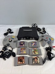 Nintendo 64 N64 Console w/ Memory Expansion 2 Controllers Games & Cords Untested