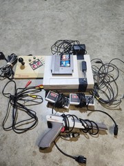 Nes Console With 2 Controllers, Nes Advantage Controller, Game And Hookups