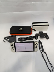 Nintendo Switch 64GB Handheld Console OLED White Joy-cons, Dock, Grip +WARRANTY