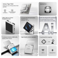ANBERNIC RG Rotate T618 Handheld Game Console Android12 2000 mAh 3.5-inch Gifts