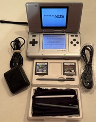 Nintendo DS Silver Bundle with Yoshi Touch And Go, Metroid Prime Hunter -Tested