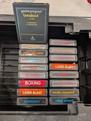 Complete Atari Console In Hard Case With Games And Controllers