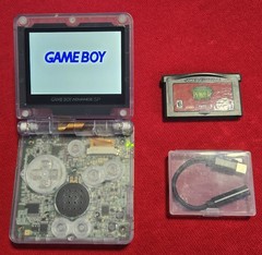 Clear Shell GameBoy Advance SP IPS Bright LCD USB-C Mod New Battery + EXTRAS!