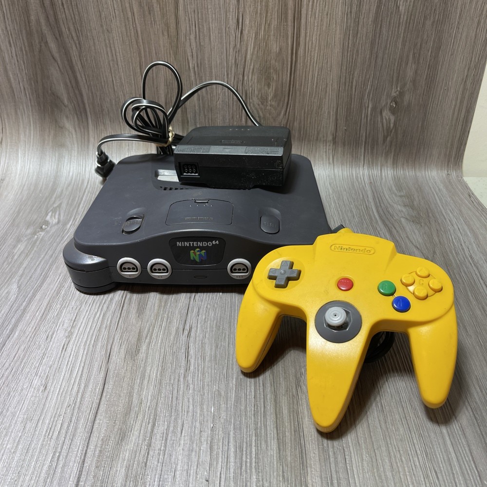 Nintendo 64 N64 System Console And Power Supply Tested & Working With 1 Control