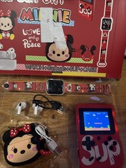 4 In 1 Tech Bundle Box— Wireless Earbuds, Smart Watch, Retro Game Console