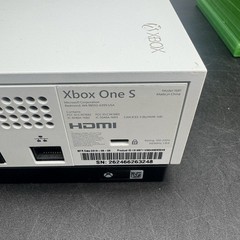 White Xbox One S Bundle W/ 3 Controllers 11 Games & Cords Tested And Working