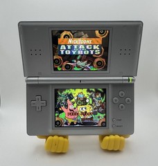 Nintendo DS Lite Silver Console w/ Stylus + Nicktoons Game (No Charger included)