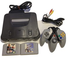 Nintendo 64 Console Bundle Genuine Controllers w/ 2 Games Tested
