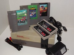 Original Nintendo NES System Console, hook ups, New 72 PIN, 3 Racing Games