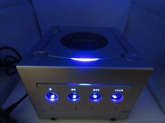 Nintendo GameCube BLUE LED Light Mod Modification Controller Port w/ new batt