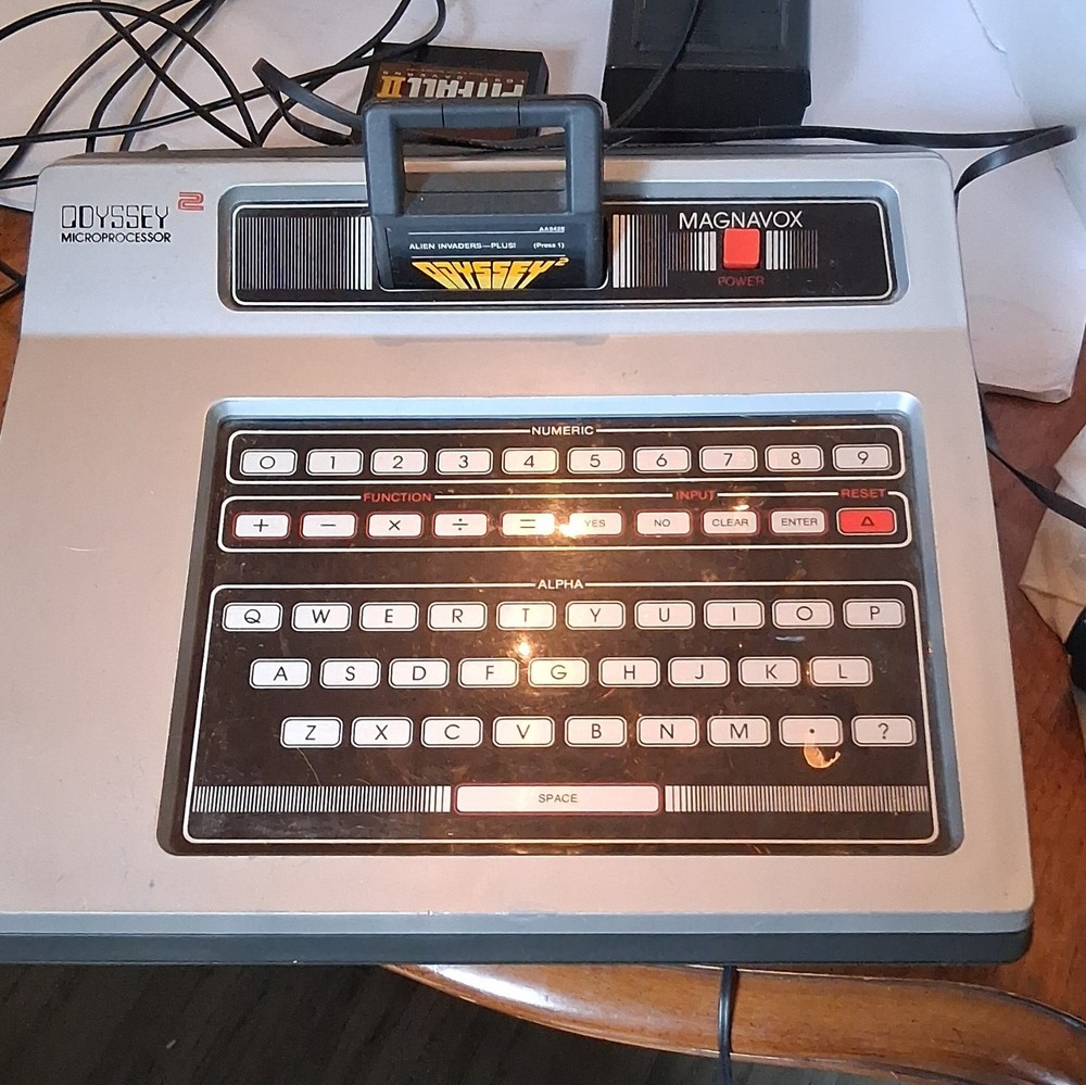 Magnavox Odyssey 2 Microprocessor Console Bundle w/ Keyboard, 2 Joysticks, Games