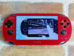 SONY PS Vita PCH-1100 Cosmic Red Japan Tested Charger 16GB Mobile Case EX