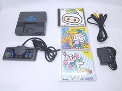PC Engine CORE GRAFX console + Bomberman, ’93, ’94 Case game set NTSC-J Tested