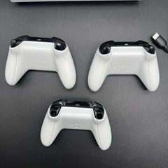 White Xbox One S Bundle W/ 3 Controllers 11 Games & Cords Tested And Working