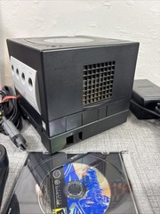 Nintendo GameCube Bundle JETBLACK Console 2 Controllers + Official gameboyPlayer
