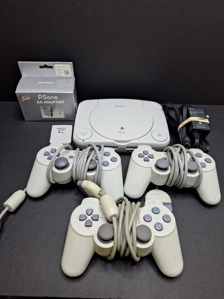 PS One Video Game Console PS1 Slim SCPH-101 Tested Working W/ 3 Controllers